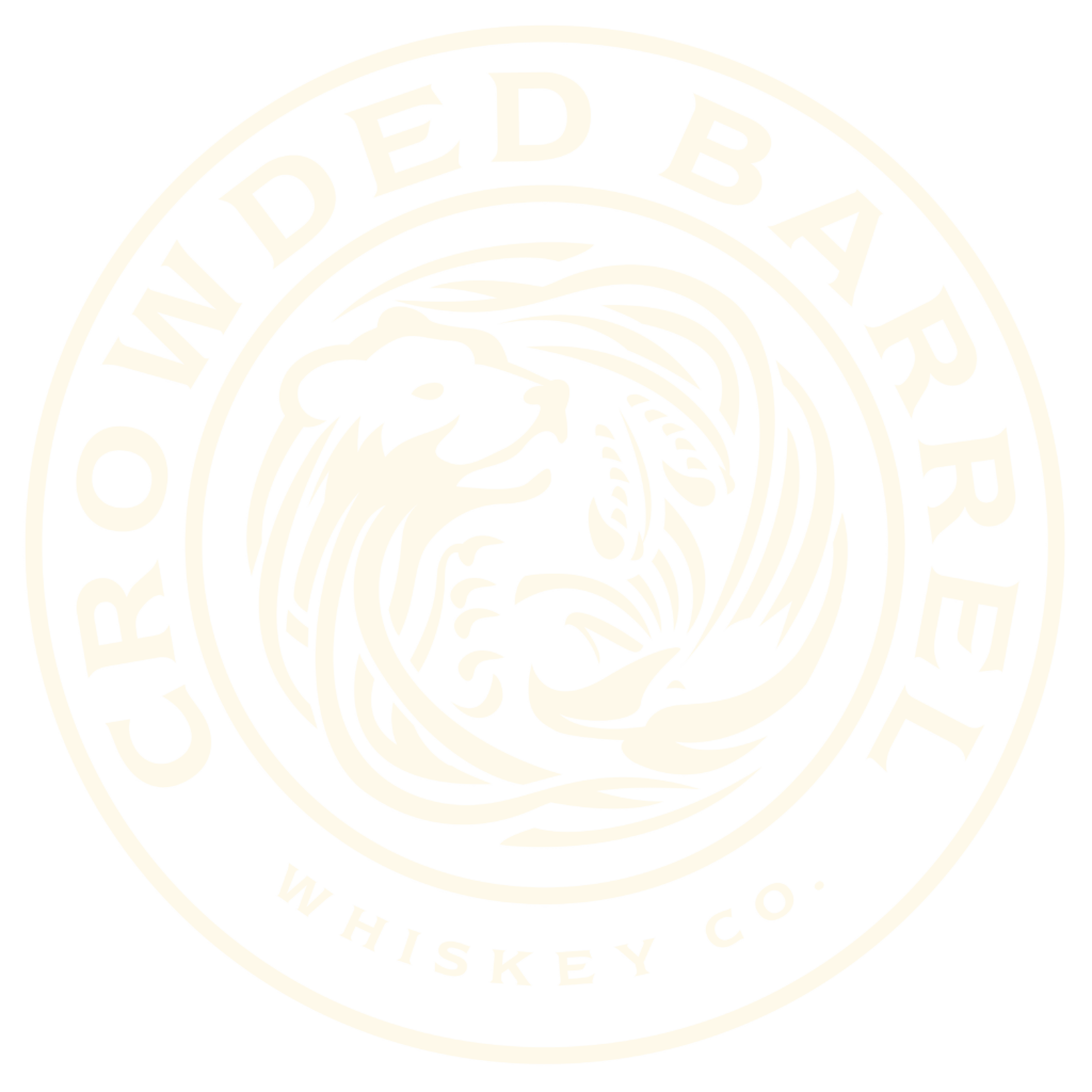 Crowded Barrel Whiskey Co. logo featuring an intricate, stylized whiskey barrel design.